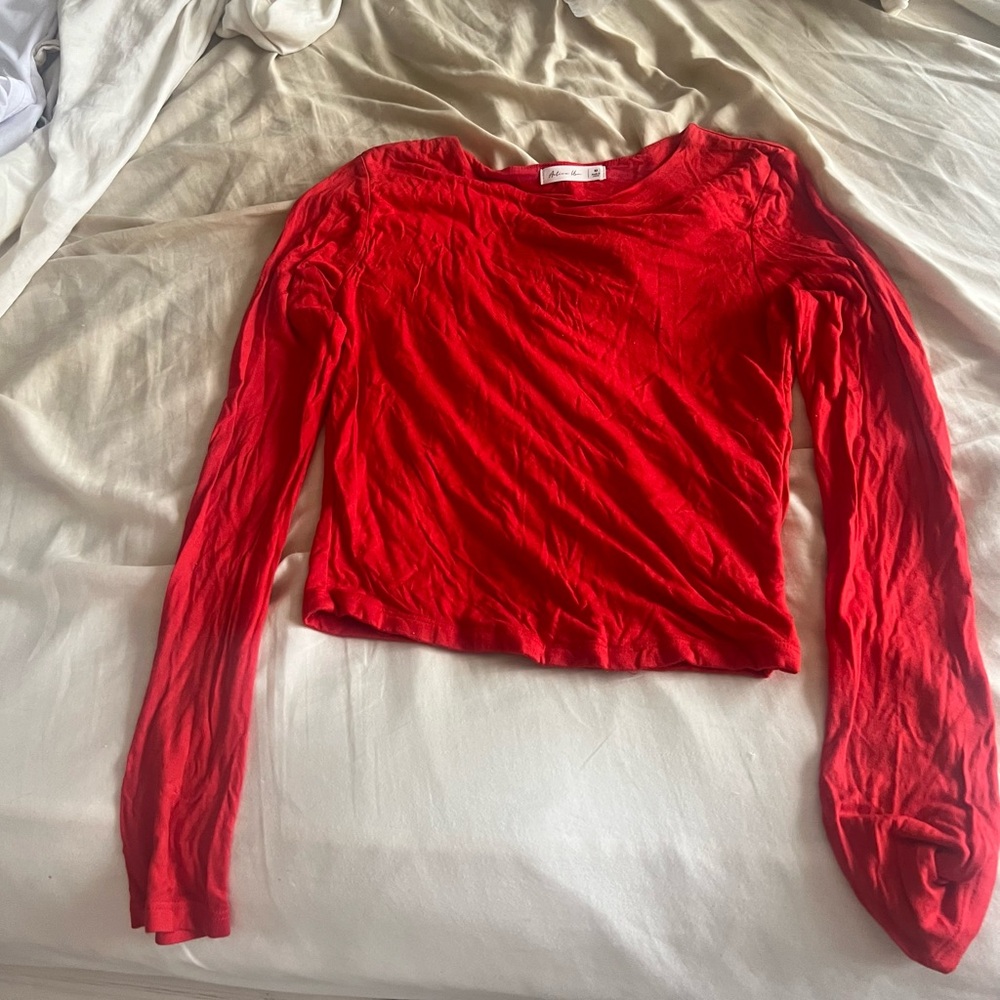 Active USA Vibrant Red Long Sleeve Blouse